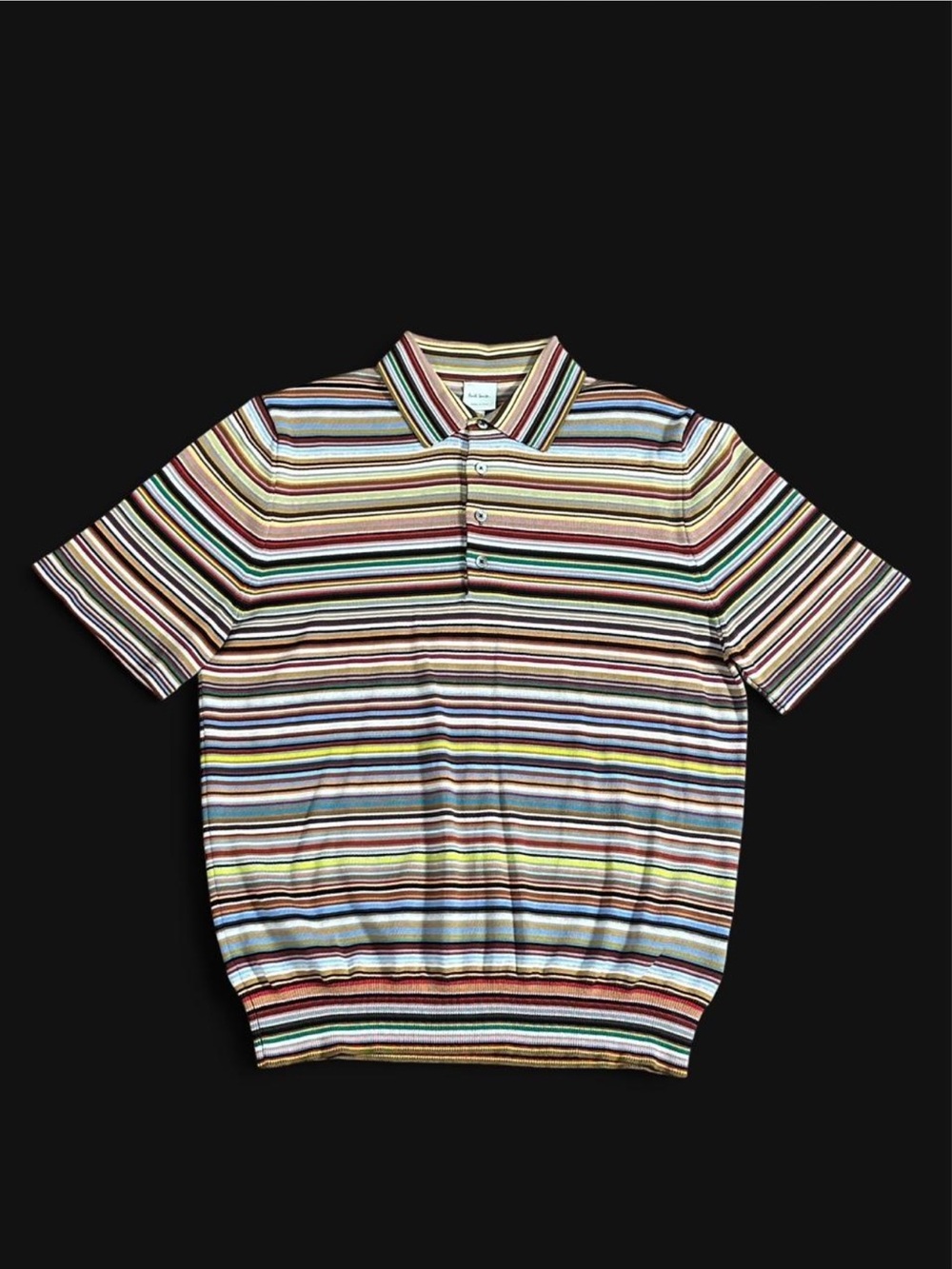 🖤Paul Smith Italy Striped Polo Shirt M 100% Cotton Rare Colors! 🏷️